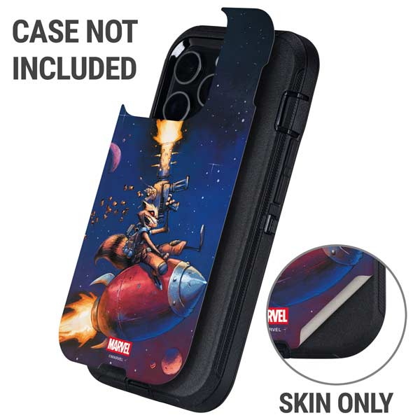 Marvel Rocket Raccoon Rocket Ride Otterbox Defender iPhone Skin