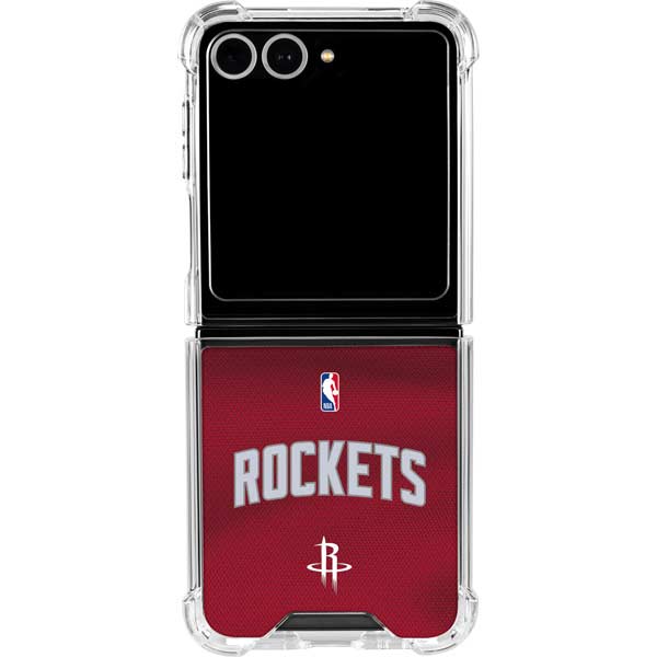 NBA Houston Rockets Jersey Galaxy Z Flip7 Clear Case