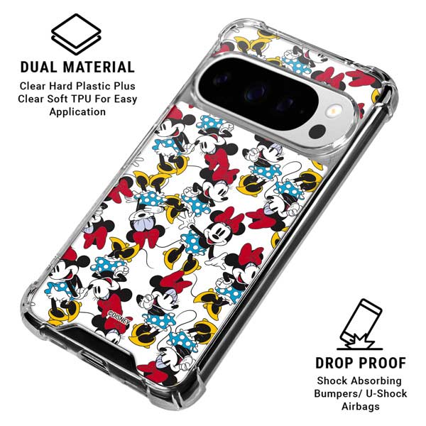 Disney Minnie Mouse Rockin Minnie Pattern Google Pixel 10 Pro XL Clear Case