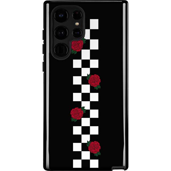 Rose Checkerboard Galaxy Cases