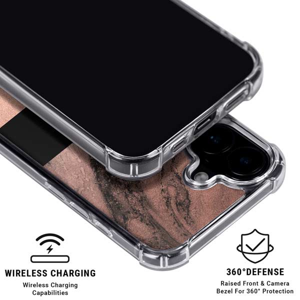 Rose Gold and Black Marble iPhone 17 MagSafe Case