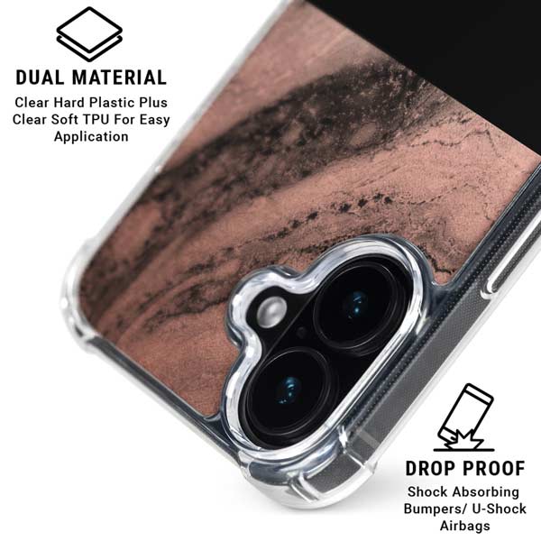 Rose Gold and Black Marble iPhone 17 MagSafe Case