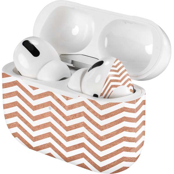 Rose Gold Chevron AirPods Skins