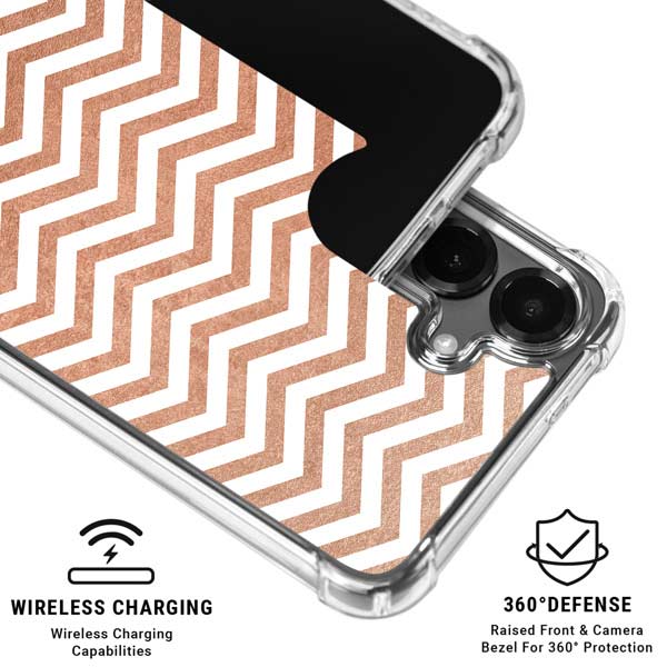 Rose Gold Chevron Galaxy S26 Plus Clear Case