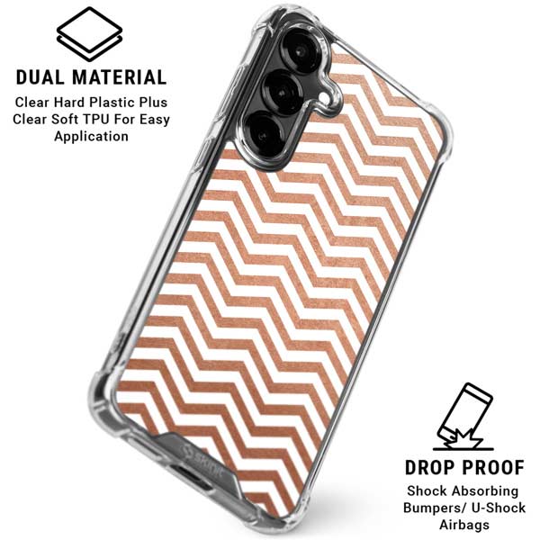 Rose Gold Chevron Galaxy S26 Plus Clear Case