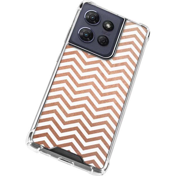 Rose Gold Chevron Moto G 5G (2025) Clear Case