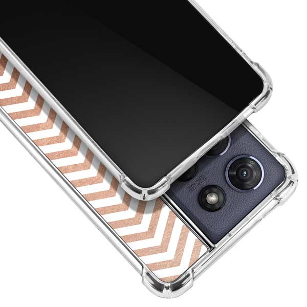 Rose Gold Chevron Moto G 5G (2025) Clear Case