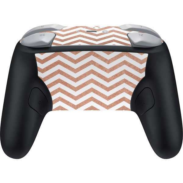 Rose Gold Chevron Nintendo Switch 2 (2025) Pro Controller Skin