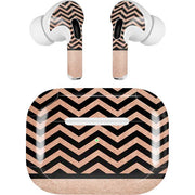 Rose Gold Chevron Split AirPods Skins
