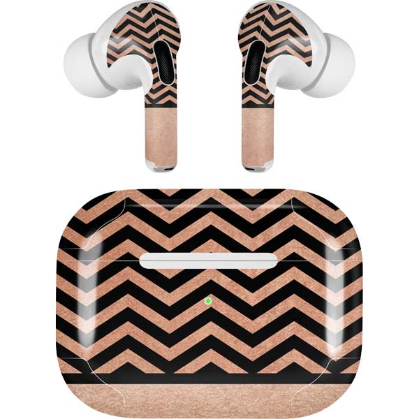 Rose Gold Chevron Split AirPods Skins