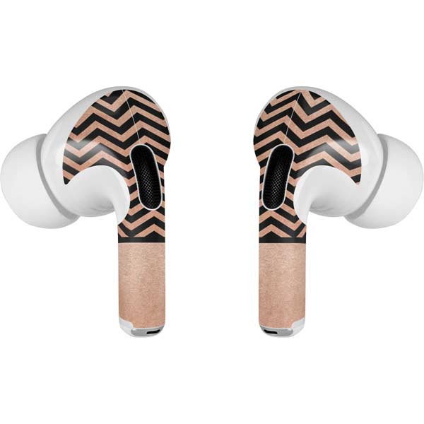 Rose Gold Chevron Split AirPods Skins