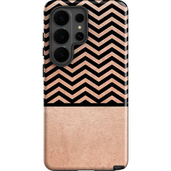 Rose Gold Chevron Split Galaxy S26 Ultra Impact Case