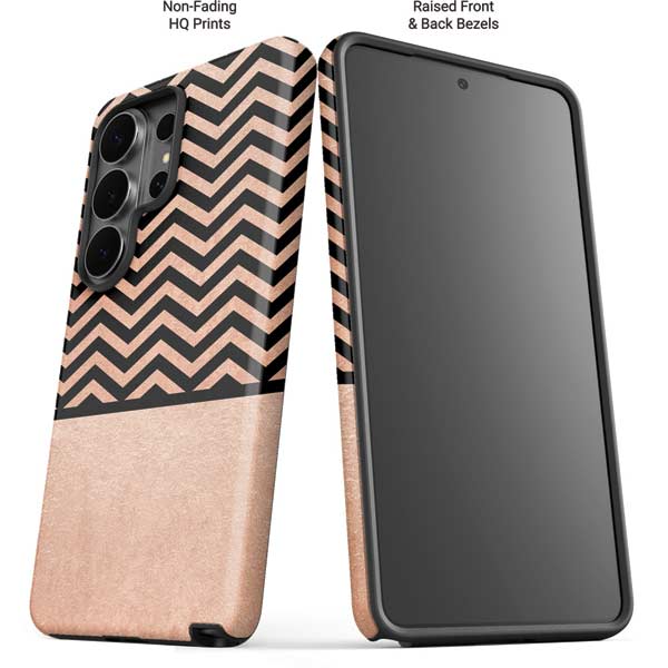 Rose Gold Chevron Split Galaxy S26 Ultra Impact Case