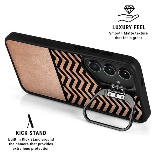 Rose Gold Chevron Split Galaxy S26 Ultra Kickstand Case