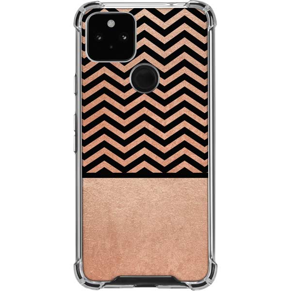 Rose Gold Chevron Split Pixel Cases