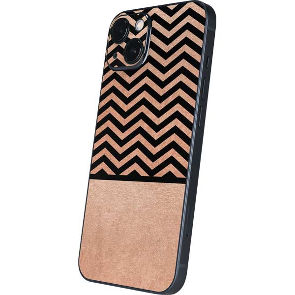 Rose Gold Chevron Split iPhone 15 Skin