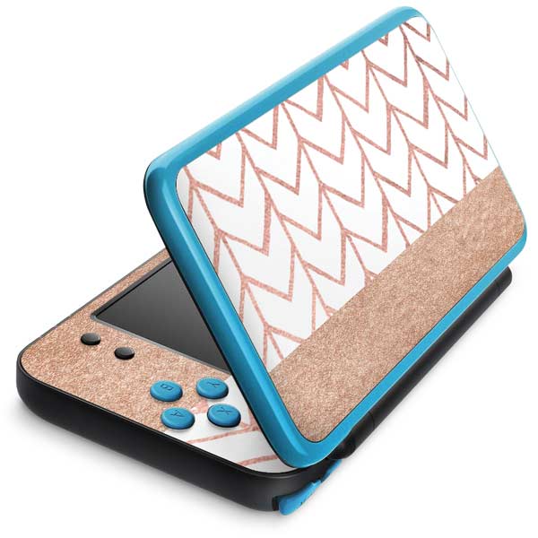 Rose Gold Herringbone Nintendo Skins