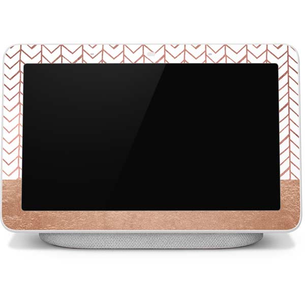 Rose Gold Herringbone Google Home Hub Skin