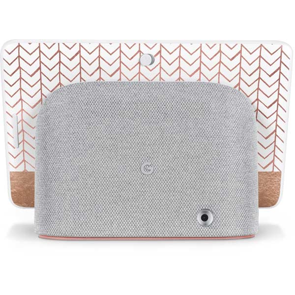 Rose Gold Herringbone Google Home Hub Skin