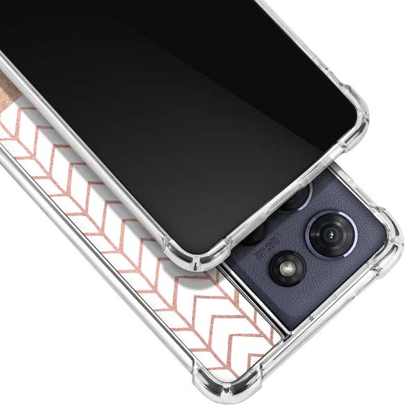 Rose Gold Herringbone Moto G 5G (2025) Clear Case