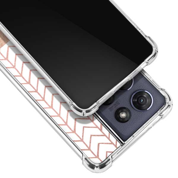 Rose Gold Herringbone Moto G Play 5G (2025) Clear Case
