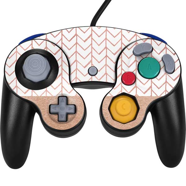 Rose Gold Herringbone Nintendo Skins
