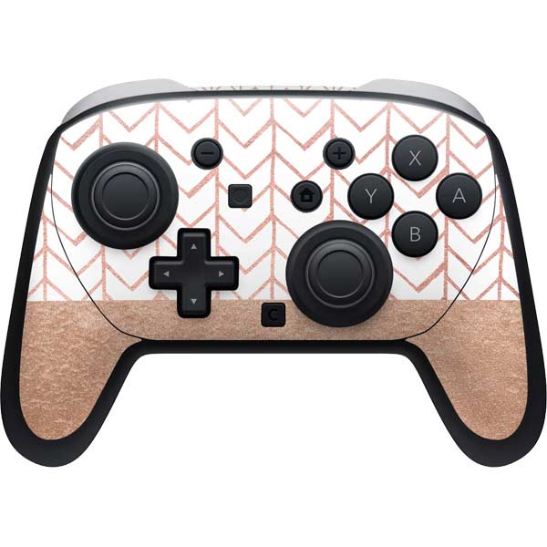 Rose Gold Herringbone Nintendo Skins