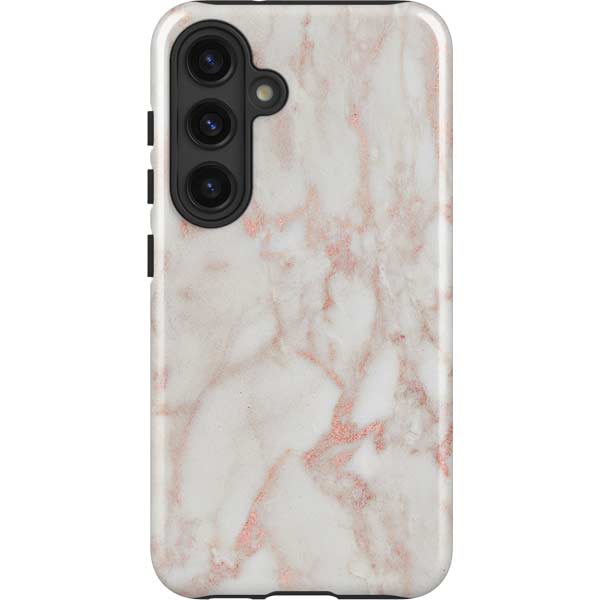 Rose Gold Marble Galaxy S25 Plus Impact Case