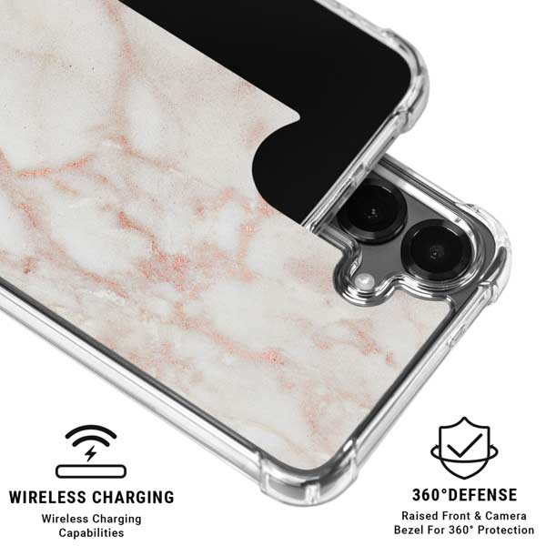 Rose Gold Marble Galaxy S26 Clear Case
