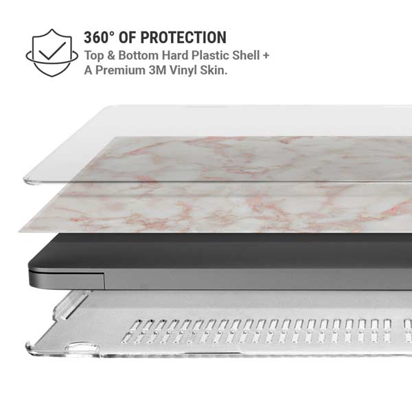 Rose Gold Marble MacBook Pro 14in (2021-24) Case plus Skin