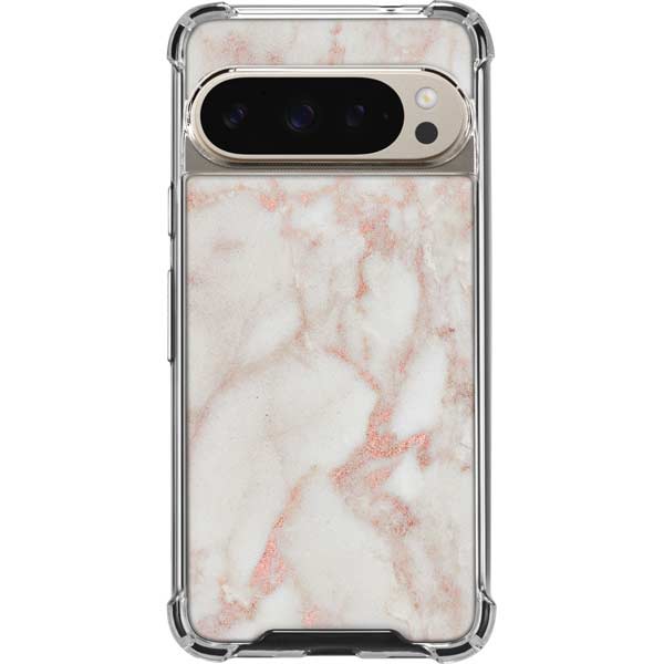 Rose Gold Marble Pixel 9 Pro XL Clear Case