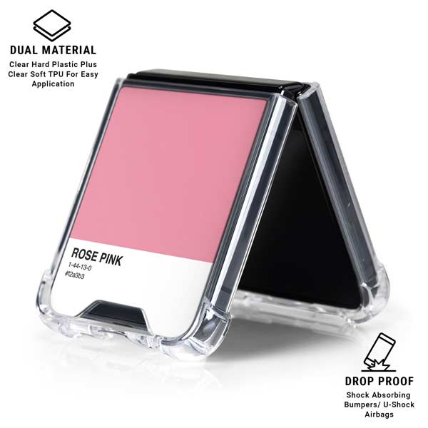 Rose Pink Color Palette Galaxy Z Flip7 Clear Case
