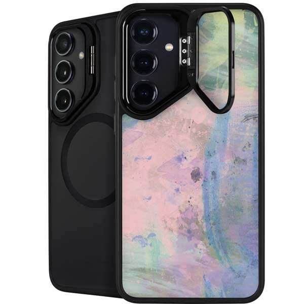 Rose Quartz & Serenity Abstract Galaxy S26 Plus Kickstand Case