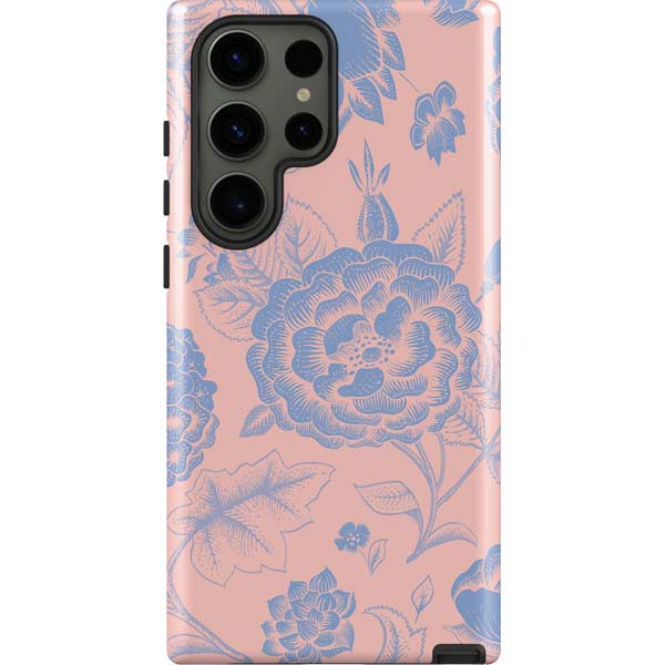 Rose Quartz & Serenity Floral Galaxy S23 Ultra Pro Case