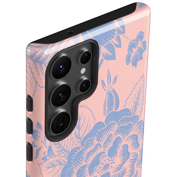 Rose Quartz & Serenity Floral Galaxy S23 Ultra Pro Case
