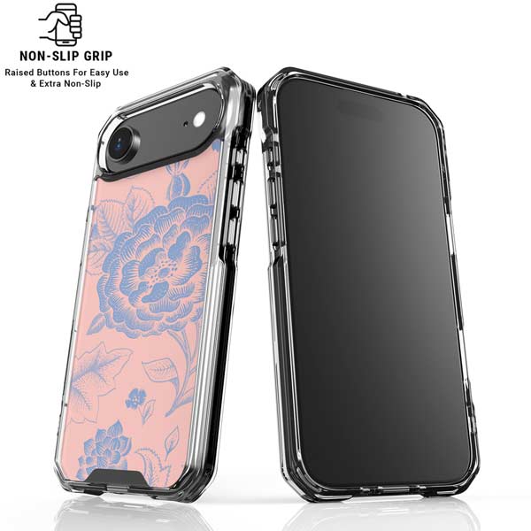 Rose Quartz & Serenity Floral iPhone 17 Air Clear Case
