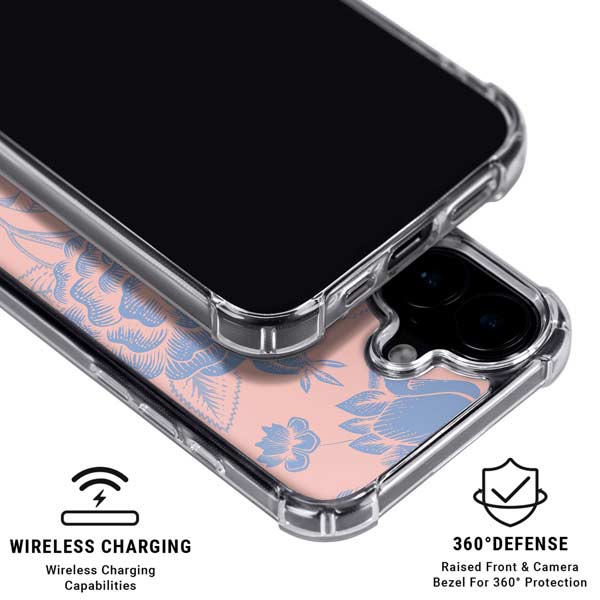 Rose Quartz & Serenity Floral iPhone 17 MagSafe Case