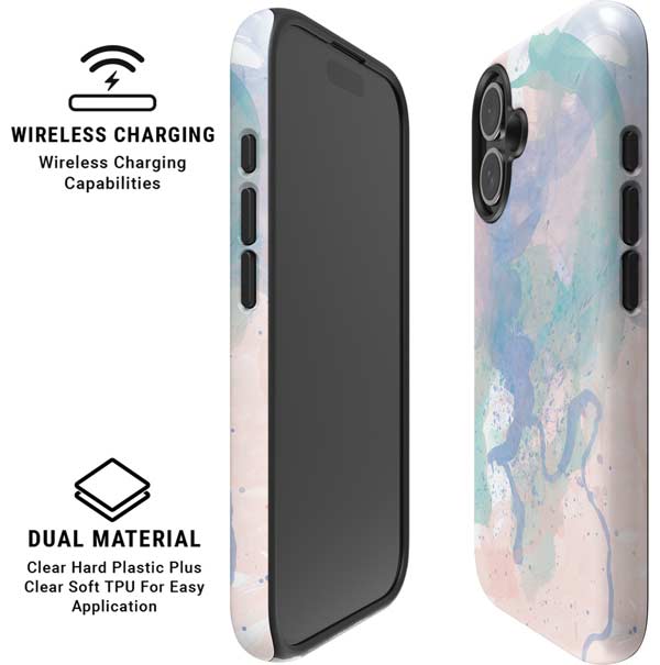 Rose Quartz & Serenity Splatter iPhone 16 Magsafe Impact Case