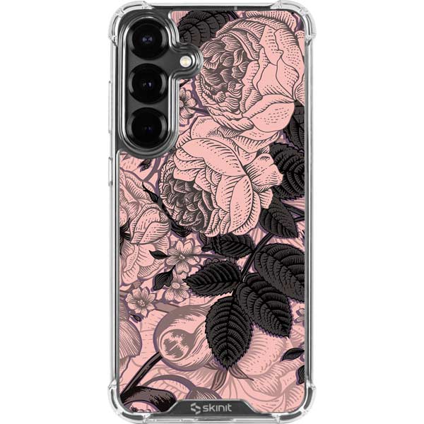 Rose Quartz Floral Galaxy S26 Clear Case