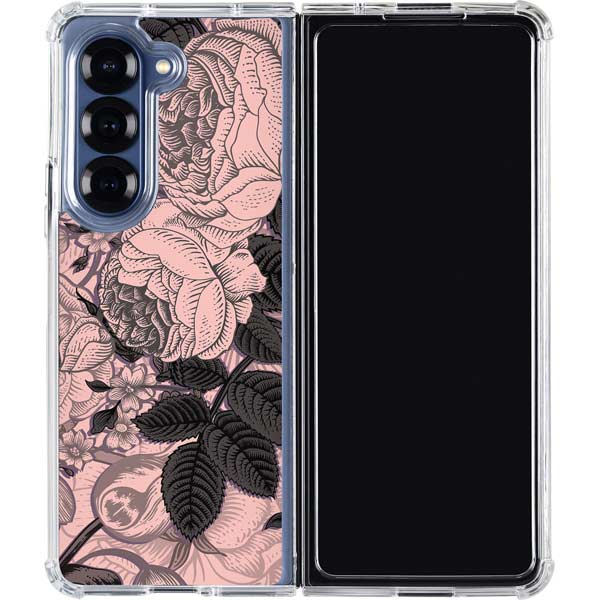 Rose Quartz Floral Galaxy Z Fold7 Clear Case