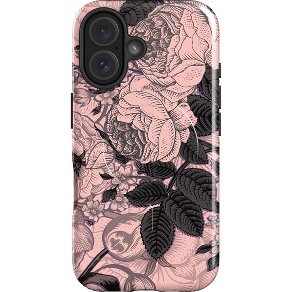 Rose Quartz Floral iPhone 16 Magsafe Impact Case