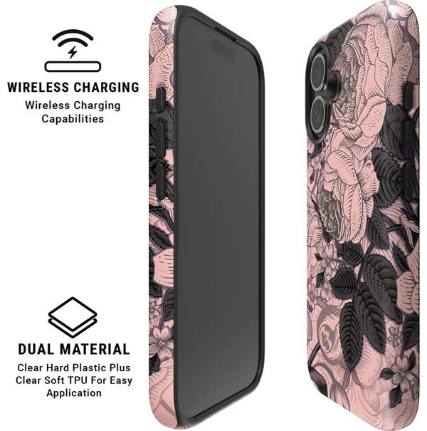 Rose Quartz Floral iPhone 16 Magsafe Impact Case
