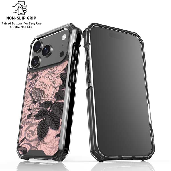 Rose Quartz Floral iPhone 17 Pro Clear Case