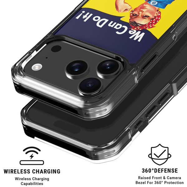 Rosie The Riveter Vintage War Poster iPhone 17 Pro Clear Case