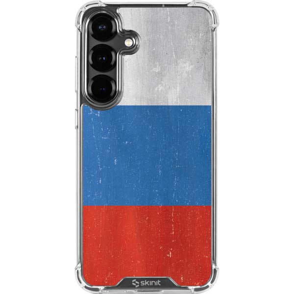 Russian Flag Distressed Galaxy S26 Plus Clear Case