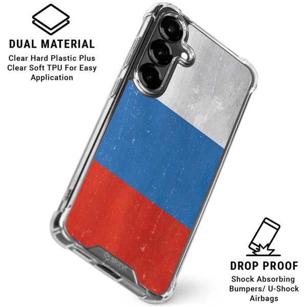 Russian Flag Distressed Galaxy S26 Plus Clear Case