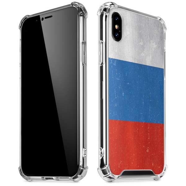 Russian Flag Distressed iPhone X/XS Clear Case