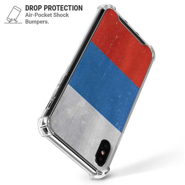 Russian Flag Distressed iPhone X/XS Clear Case