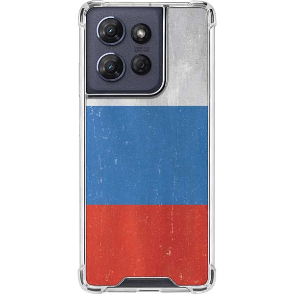 Russian Flag Distressed Moto G 5G (2025) Clear Case