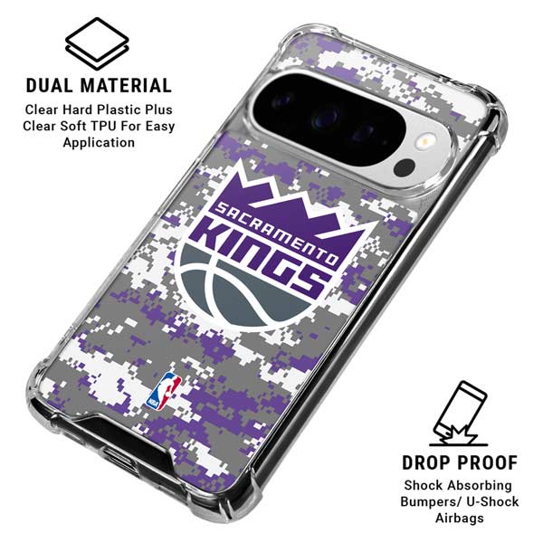 NBA Sacramento Kings Purple Digi Camo Google Pixel 10 Pro XL Clear Case